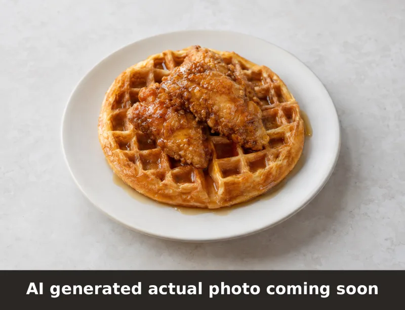 Honey Chicken & Waffles. AI-generated placeholder image, not a photo of the actual dish.