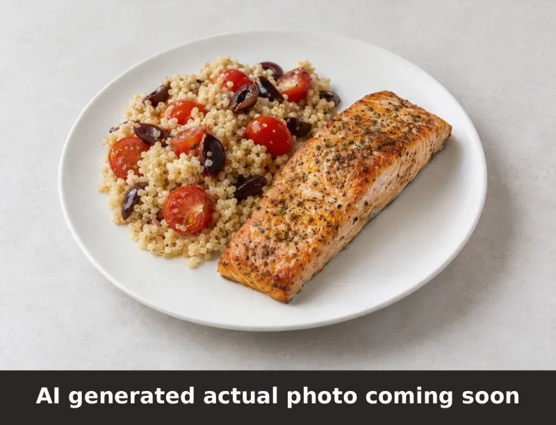Mediterranean Salmon. AI-generated placeholder image, not a photo of the actual dish.